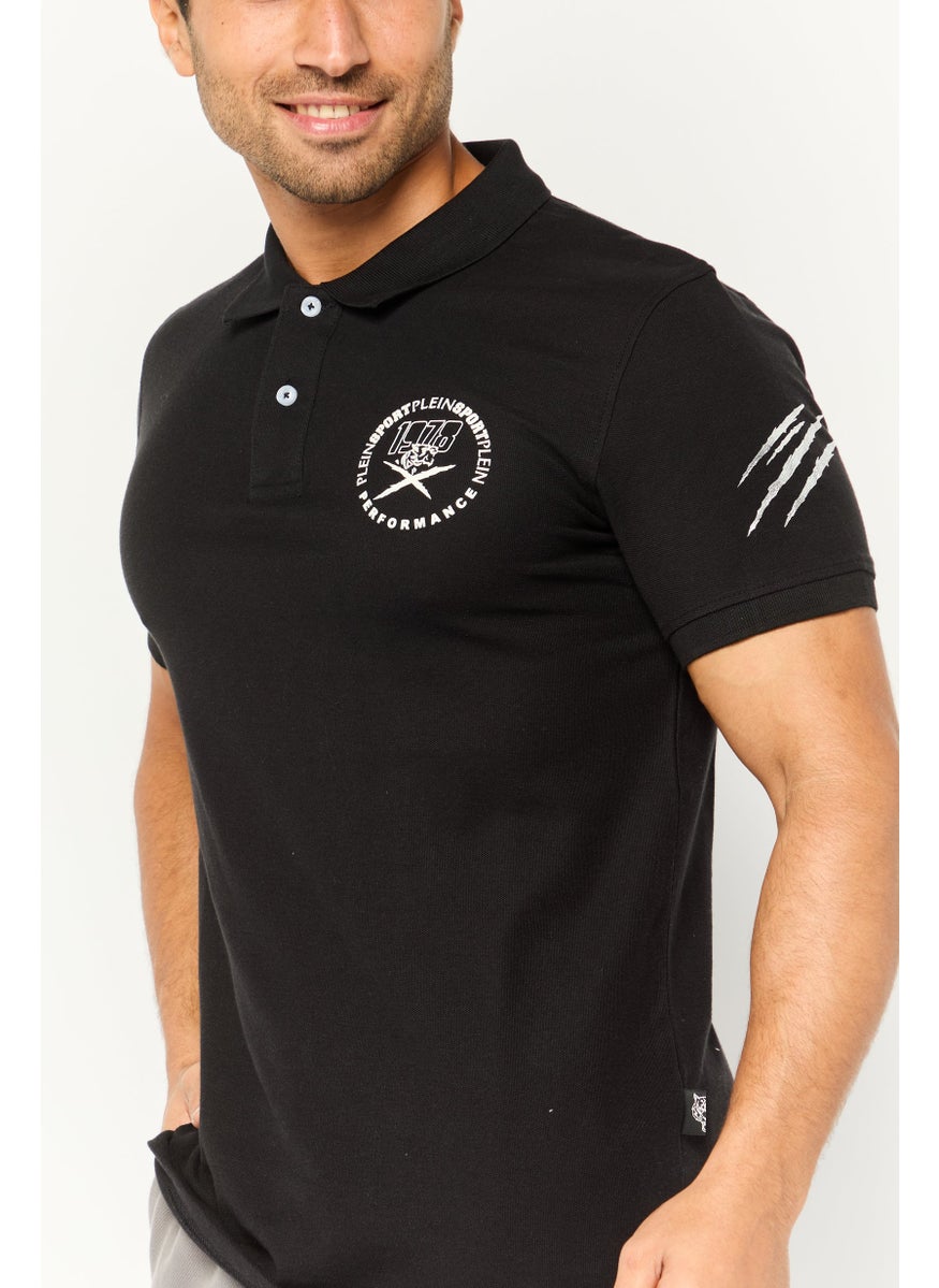 Plein Sport - Men Sportswear Fit Short Sleeve Outdoor Polo, Black - Image 1