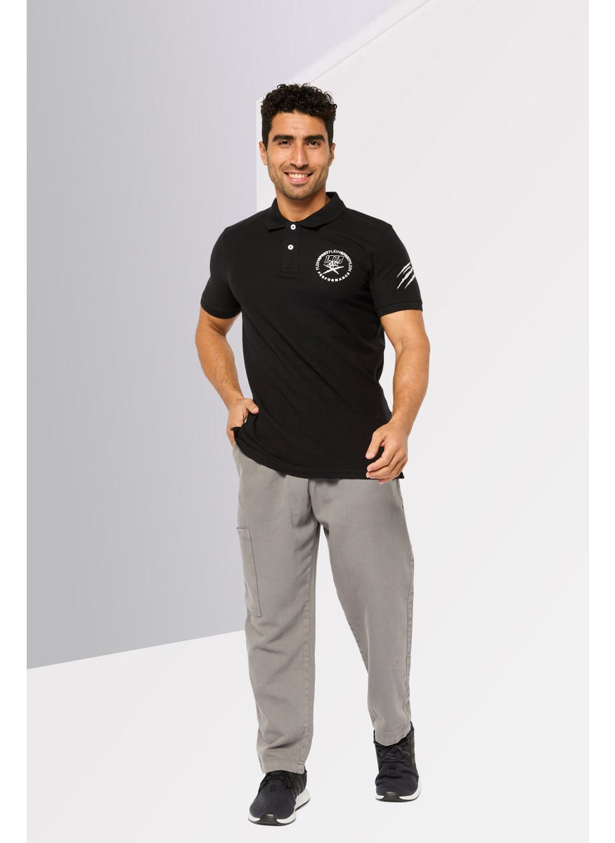 Plein Sport - Men Sportswear Fit Short Sleeve Outdoor Polo, Black - Image 1