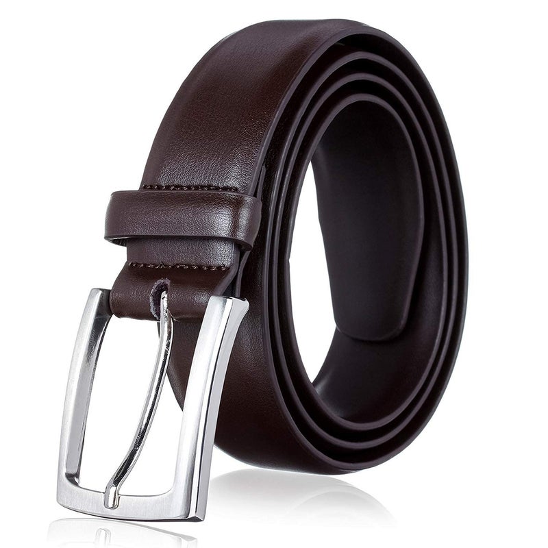 KM Legend Men's Genuine Leather Dress Belt with Premium Quality - Classic & Fashion Design for Work Business and Casual (eBrown, 36) - Image 4