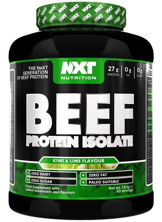 NXT Nutrition - Beef Protein Isolate Zero Dairy Kiwi & Lime Flavour 60 Servings 1800g - Image 1