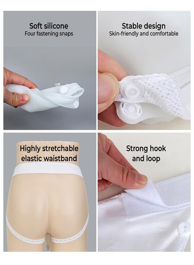 PRISMPICKS Urine Bag Collector: Elderly Men's Urinal - |Breathable Adjustable Reusable with Odour-Free 1 lt & 2 lt Silicone Urinary Drainage Bags | White/Grey/Blue | for Elder Men - Image 3