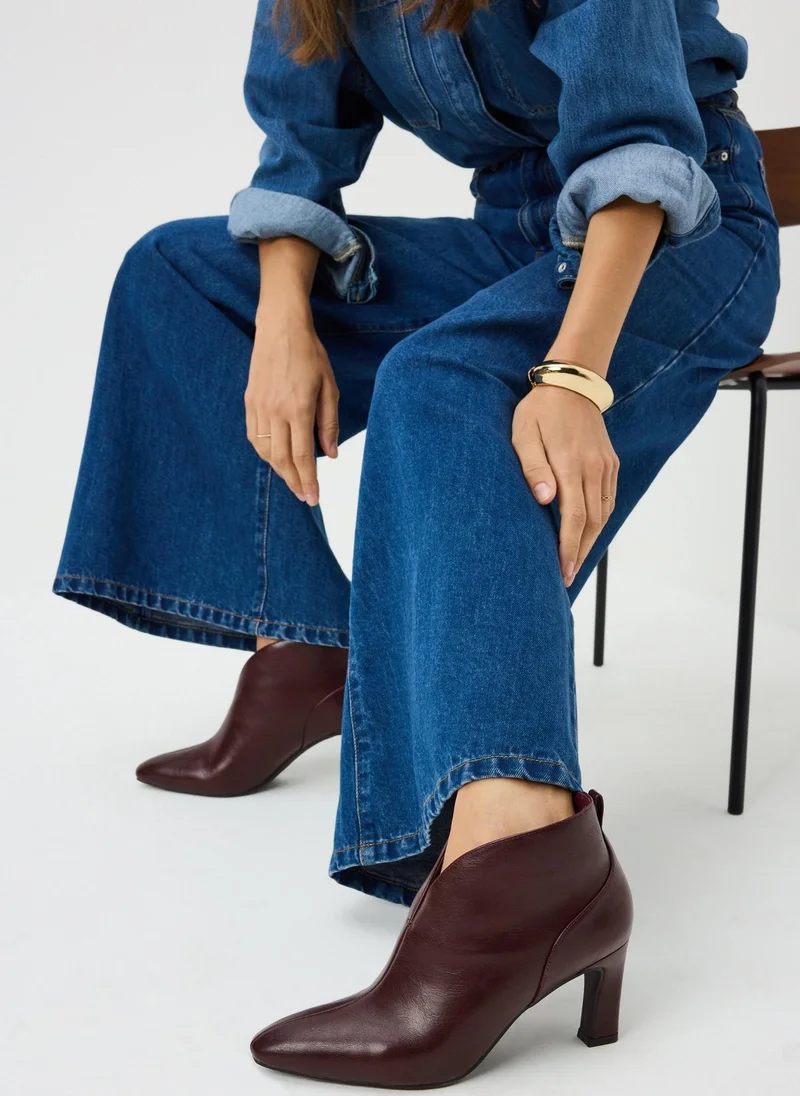Matalan Burgundy Heeled Ankle Boot