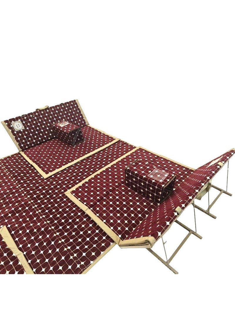 Albawadi Arabic Folding Carpet Camping Desert Carpet with Pillow Metal Bracket Floor Mat Sets - Image 3