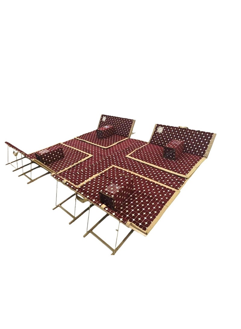 Albawadi Arabic Folding Carpet Camping Desert Carpet with Pillow Metal Bracket Floor Mat Sets - Image 5