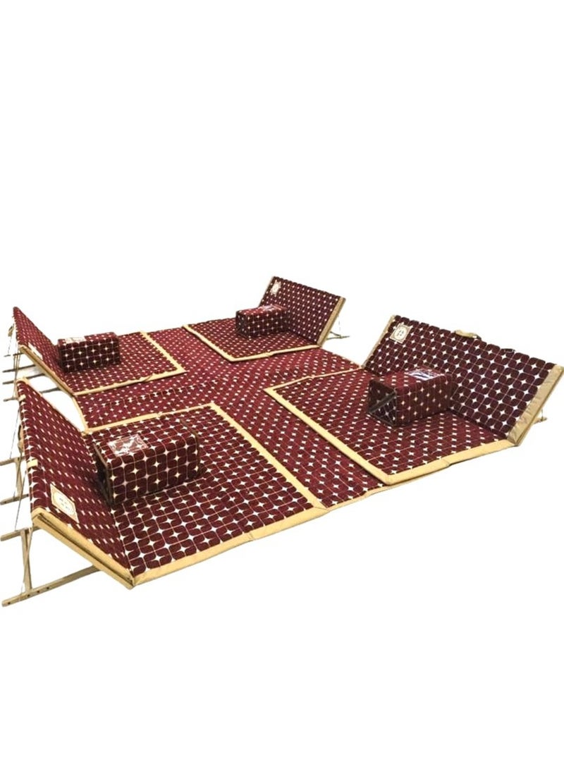 Albawadi Arabic Folding Carpet Camping Desert Carpet with Pillow Metal Bracket Floor Mat Sets - Image 1