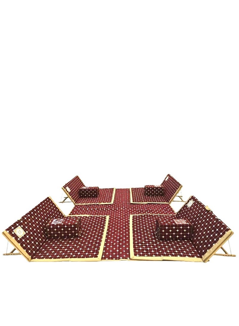 Albawadi Arabic Folding Carpet Camping Desert Carpet with Pillow Metal Bracket Floor Mat Sets - Image 2