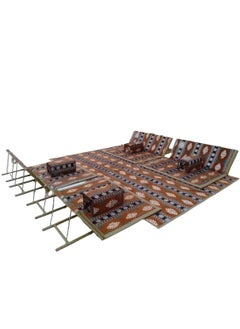 Albawadi Arabic Folding Carpet Camping Desert Carpet with Pillow Metal Bracket Floor Mat Sets  - Image 1