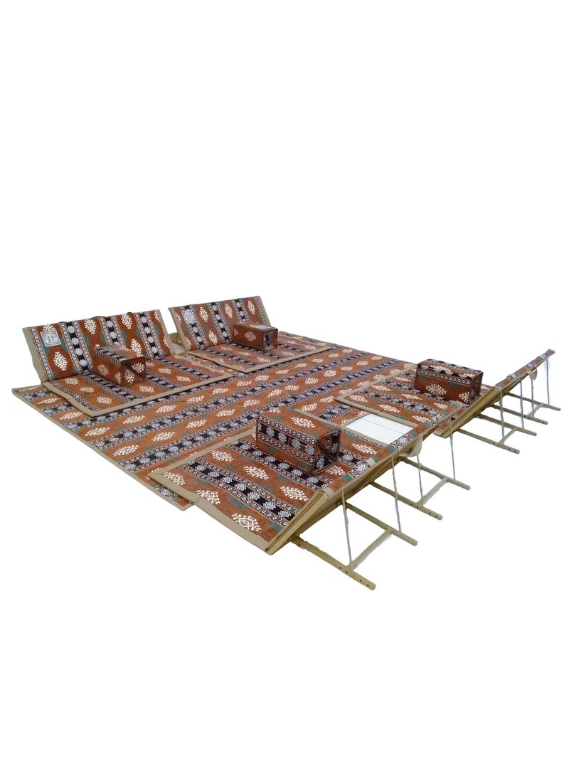 Albawadi Arabic Folding Carpet Camping Desert Carpet with Pillow Metal Bracket Floor Mat Sets - Image 4