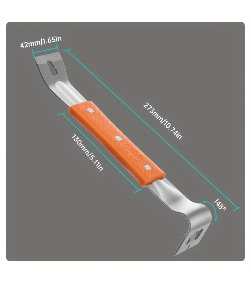 Stainless Steel Crowbar 1pcs Nail Puller Woodworking Scraper Tool Mounting - Image 3