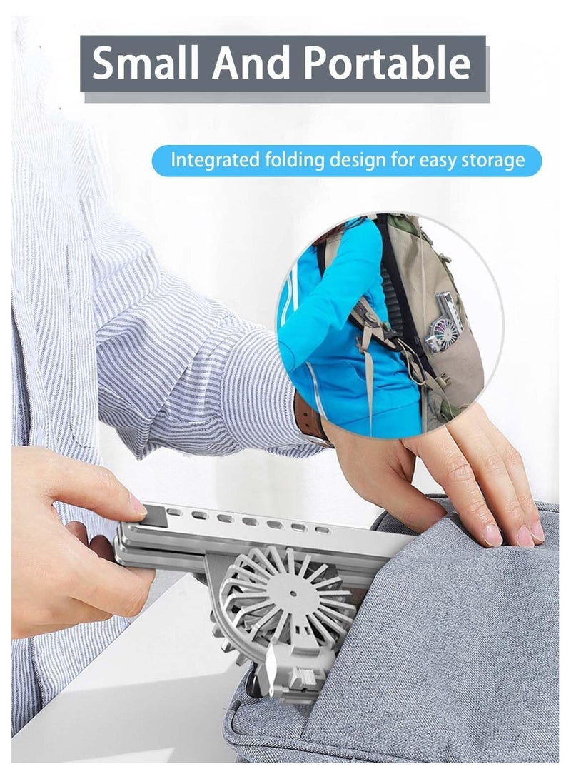 حامل لابتوب ألومنيوم قابل للطي مع مراوح تبريد مزدوجة | إضاءة RGB | 7 مستويات تعديل - Image 3