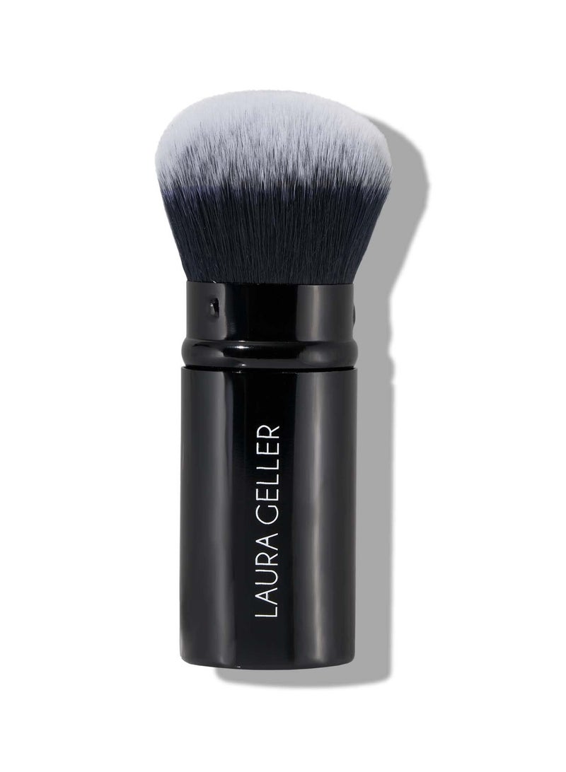 Excefore For LAURA GELLER Retractable Makeup Brush with Lid, Retractable Black Kabuki Brush, Suitable for Liquid, Cream and Powder Face Makeup  - Image 2