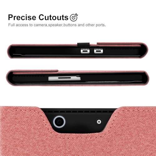 Megoo Surface Pro 11 Case for Microsoft Surface Pro 11/10/9 13", Multiple Angle Adjustment Folio Case Protective Cover with Stylus Pen Holder Compatible with Type Cover Keyboard (Pink) - Image 2