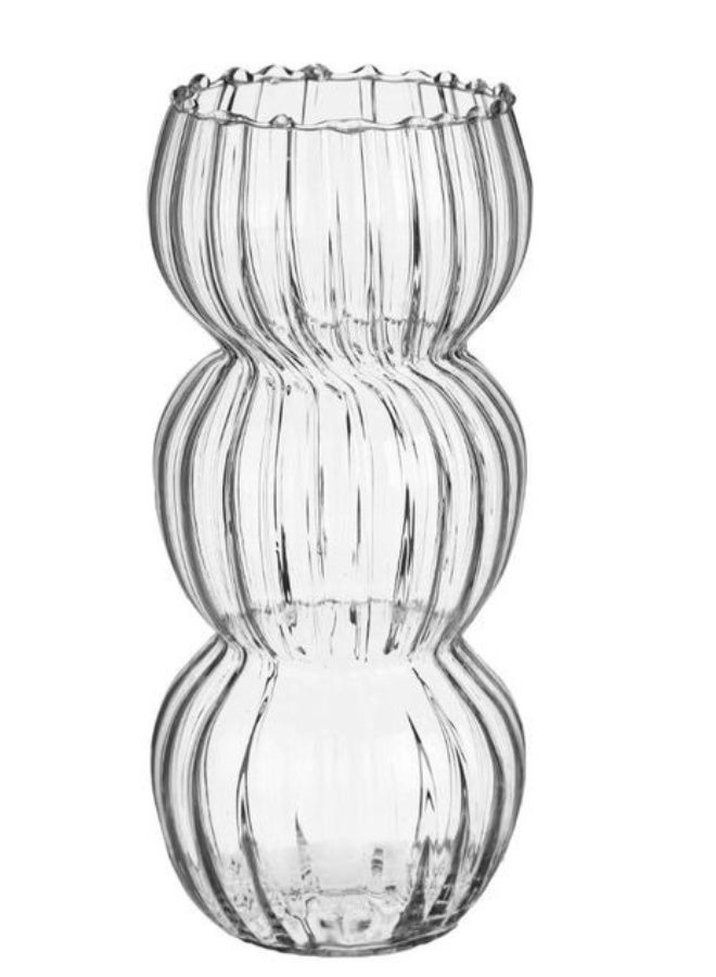 هابي هوم عبوة واحدة من أكواب القهوة المثلجة سعة 550 مل، أكواب شرب فقاعية - أكواب زجاجية لطيفة على شكل تموجات من الزجاج المضلع العتيق - كوكتيل، ماء، صودا، عصير، حليب - Image 3