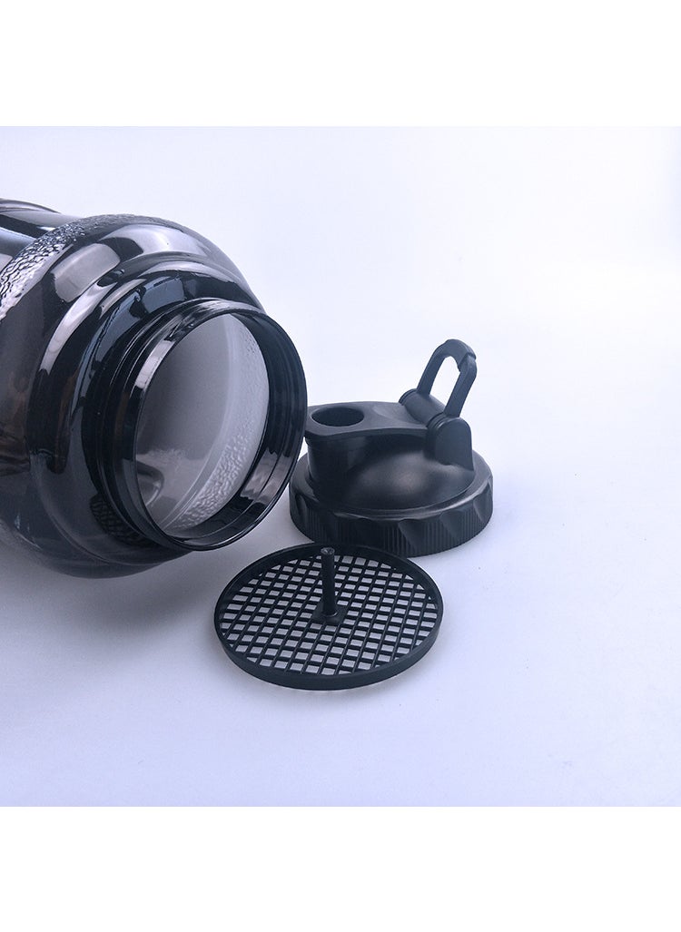 Generic - 2.5L Gym Large Capacity Sports Kettle Creative Plastic Water Bottle Handle Portable Bucket Gift Wholesale Factory 2.5L All Black - Image 1