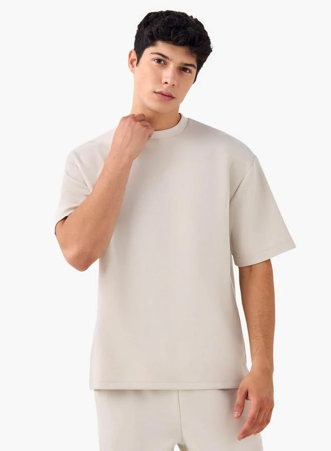 Kappa Printed Crew Neck T-shirt with Side Piping