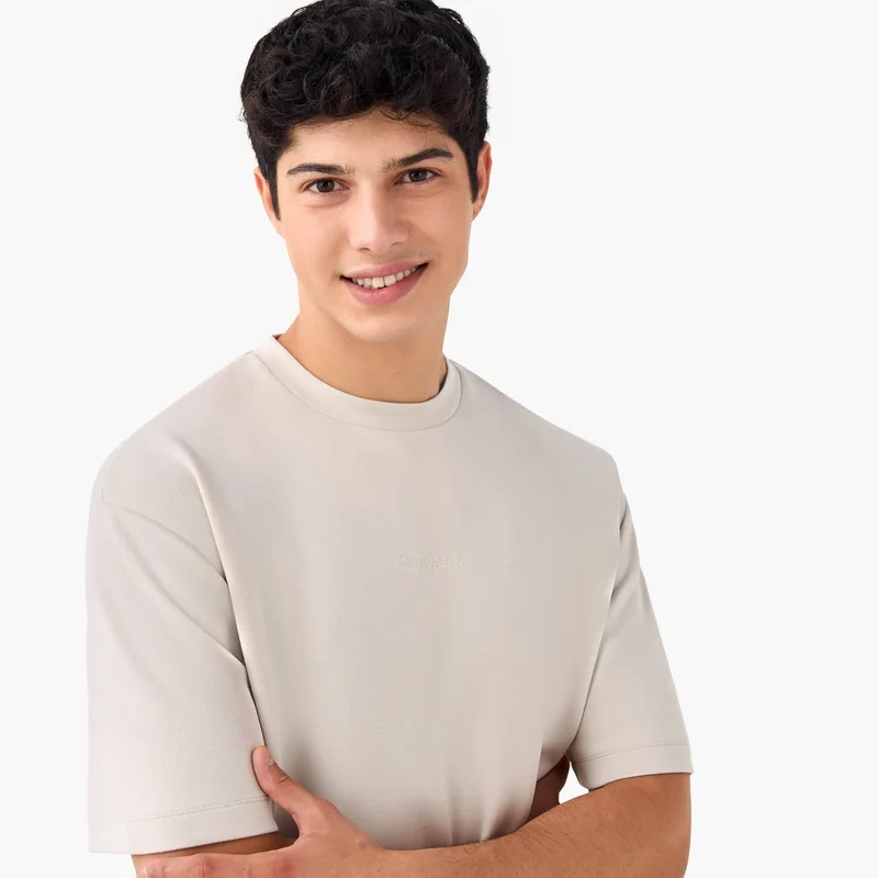 Kappa Kappa Printed Crew Neck T-shirt with Side Piping