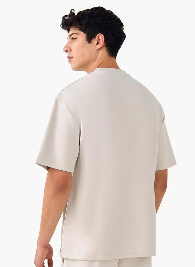 Kappa  Kappa Printed Crew Neck T-shirt with Side Piping for Men | Best Price UAE
