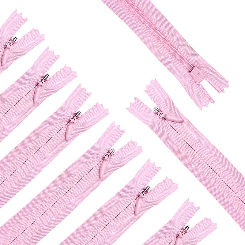 Renashed 45pcs 215 Inch Nylon Invisible Zippers for Tailor Sewer Sewing Craft Crafters Special Pink