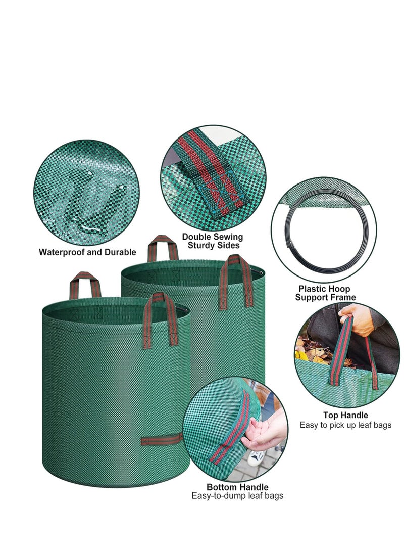 MIXDE 3-Pack 72 Gallon Garden Leaf Bags,Reusable Yard Waste Bag Heavy Duty Waste Bags Perfect for Garden, Leaf,Double Bottom Extra Large Leaf Lawn BagsWith 4 Handles Garden waste Bags  - Image 2