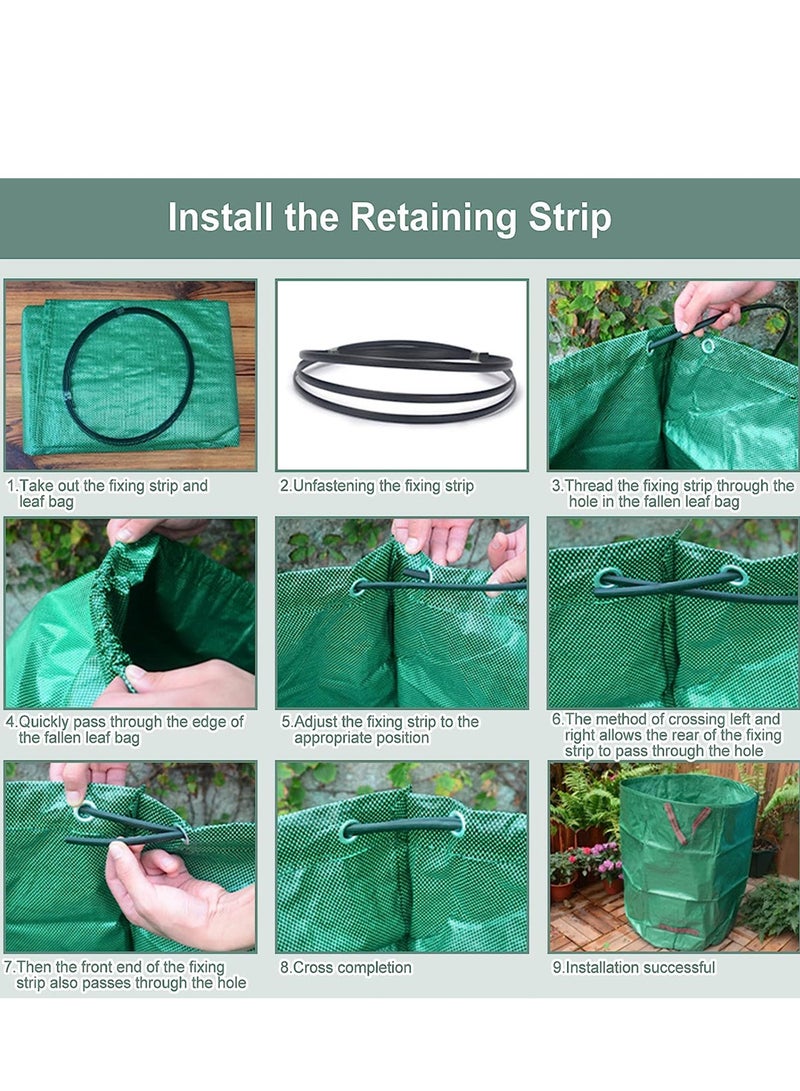 MIXDE 3-Pack 72 Gallon Garden Leaf Bags,Reusable Yard Waste Bag Heavy Duty Waste Bags Perfect for Garden, Leaf,Double Bottom Extra Large Leaf Lawn BagsWith 4 Handles Garden waste Bags  - Image 4