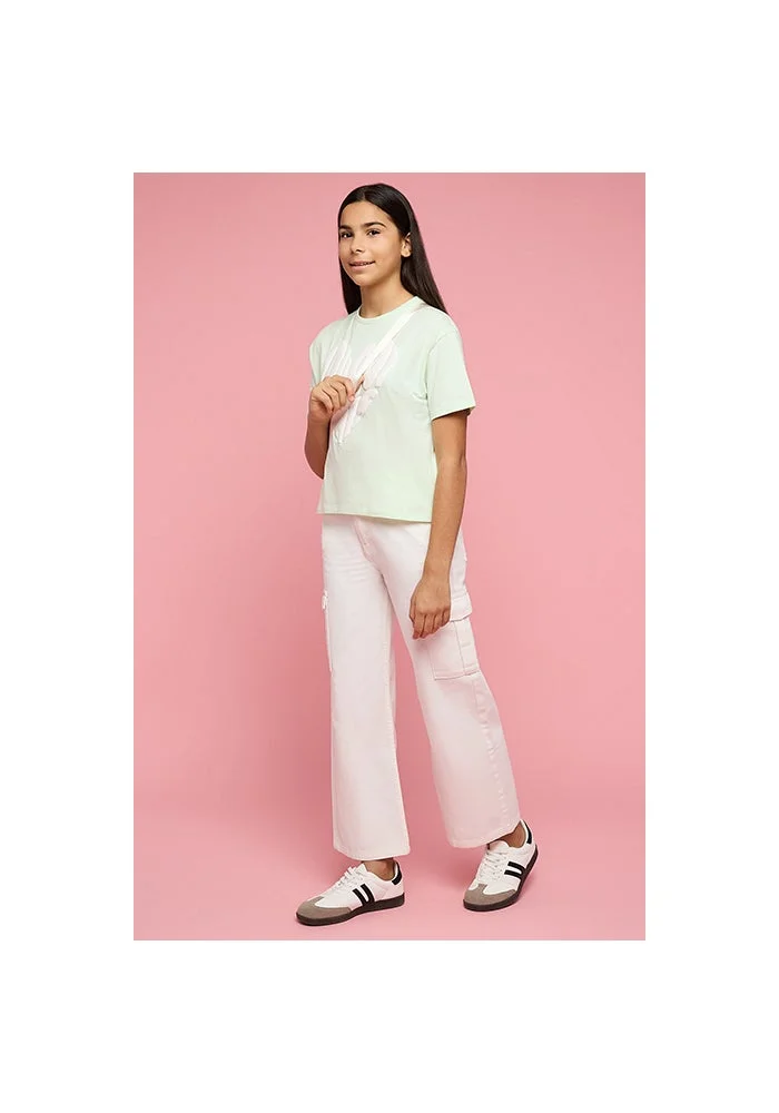 أر أند بي Solid Wide Leg Pants with Button Closure