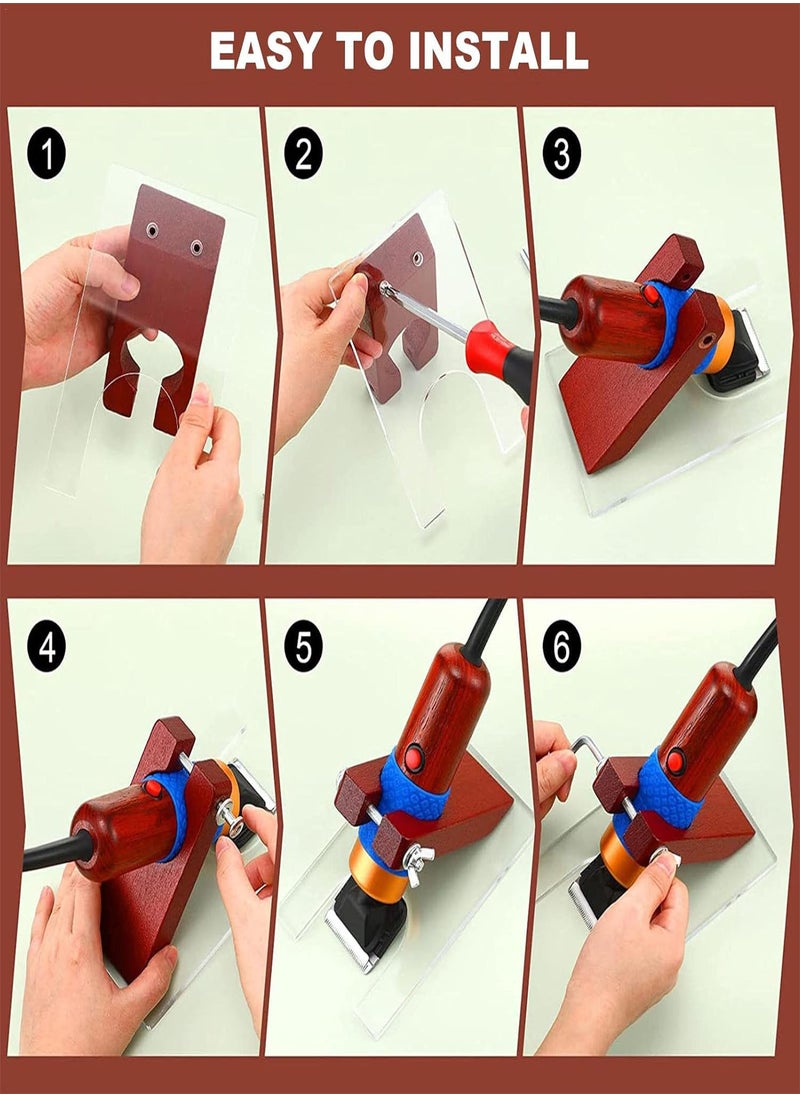 GGOOT - 5 Pcs Carpet Trimmer Guiding Tool - Carpet Trimmer Bracket Rug Shaver Stand for Carpet Trimmers,Carpet Carving Clippers with Acrylic Stands - Image 1