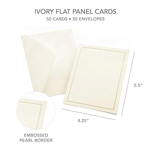 Gartner Studios Pearl Foil Border Print at Home All-Purpose Cards, Ivory/Cream, 4.25 x 5.5 inches - Image 2