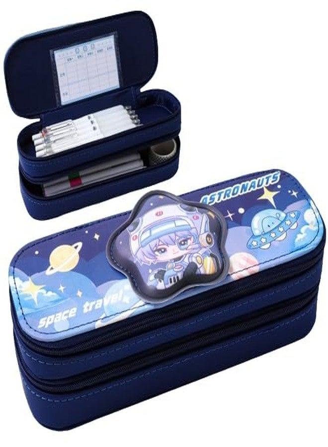 DEOXY Double Layer 3D Cute Aesthetic Pencil Case for Girls - Large Capacity Multifunctional Stationery Organizer for School (astronut) - Image 1