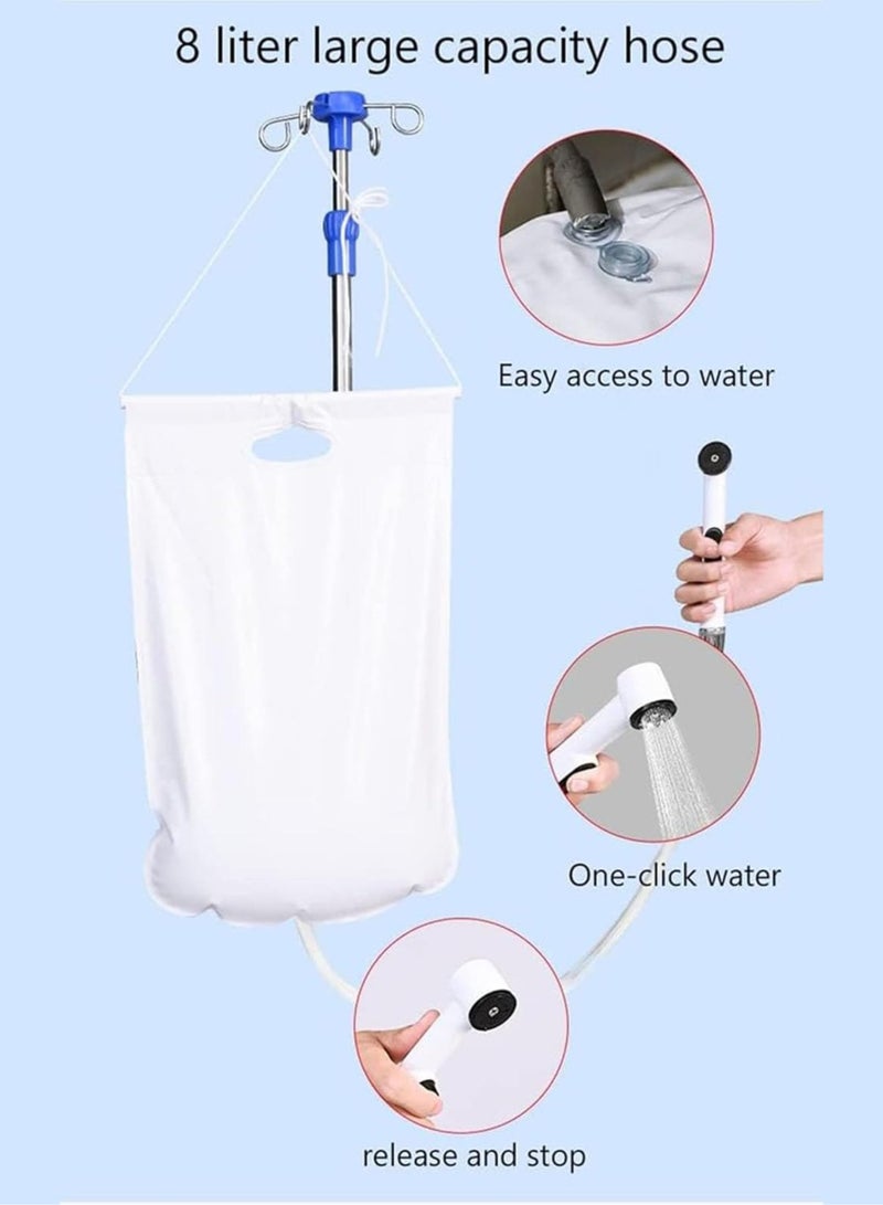 XiuWoo Inflatable Bathtub Shower System, Bedside Shower Kit, Adults Portable PVC Bathtub with Water Bag and Electric Air Pump for The Elderly, Bedridden Patient, Bedridden Patient - Image 2