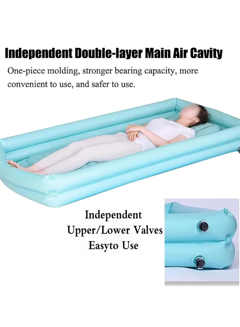 XiuWoo Inflatable Bathtub Shower System, Bedside Shower Kit, Adults Portable PVC Bathtub with Water Bag and Electric Air Pump for The Elderly, Bedridden Patient, Bedridden Patient - Image 3