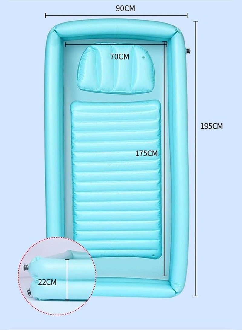 XiuWoo Inflatable Bathtub Shower System, Bedside Shower Kit, Adults Portable PVC Bathtub with Water Bag and Electric Air Pump for The Elderly, Bedridden Patient, Bedridden Patient - Image 4
