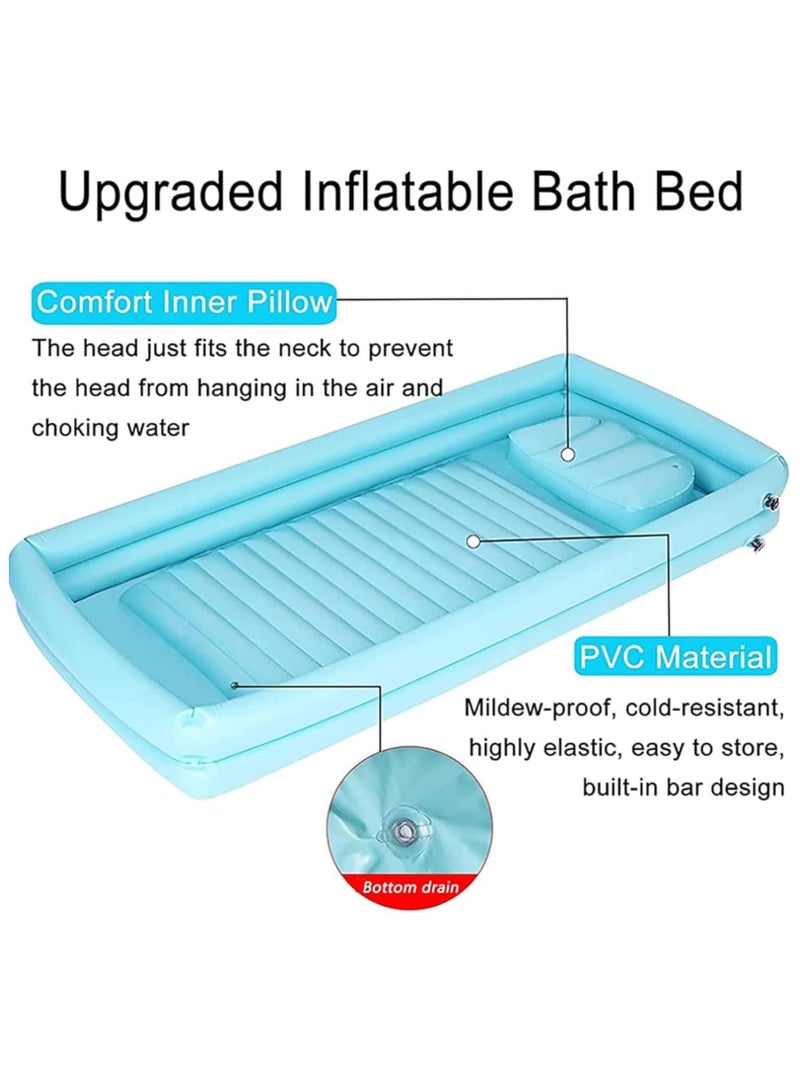 XiuWoo Inflatable Bathtub Shower System, Bedside Shower Kit, Adults Portable PVC Bathtub with Water Bag and Electric Air Pump for The Elderly, Bedridden Patient, Bedridden Patient - Image 5