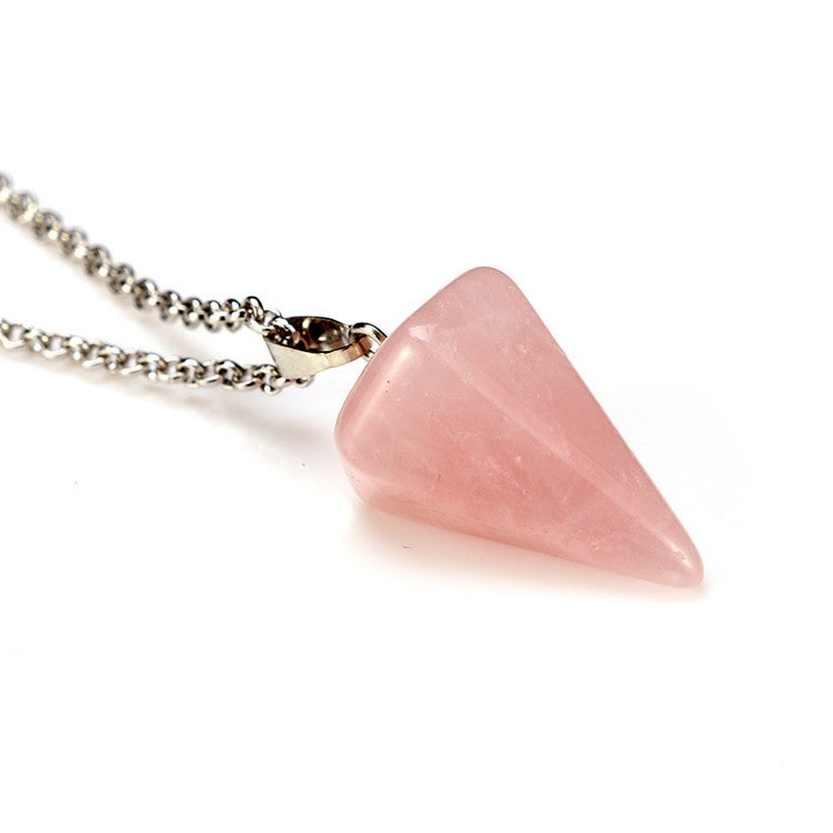 Generic Hexagonal Crystal Agate Pendant Necklace Powder Crystal 