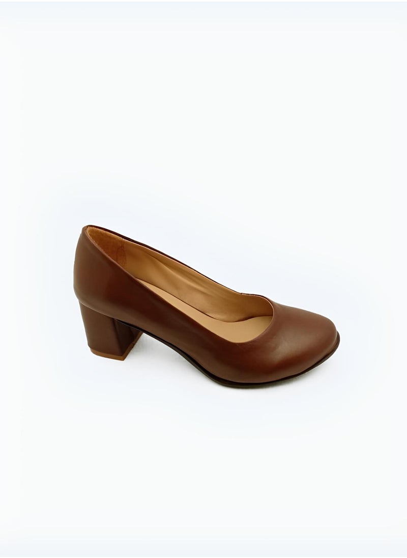 Mr.joe Pump Heels Leather Shoes For Women Camel  - Image 1