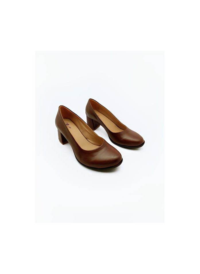 Mr.joe Pump Heels Leather Shoes For Women Camel  - Image 2