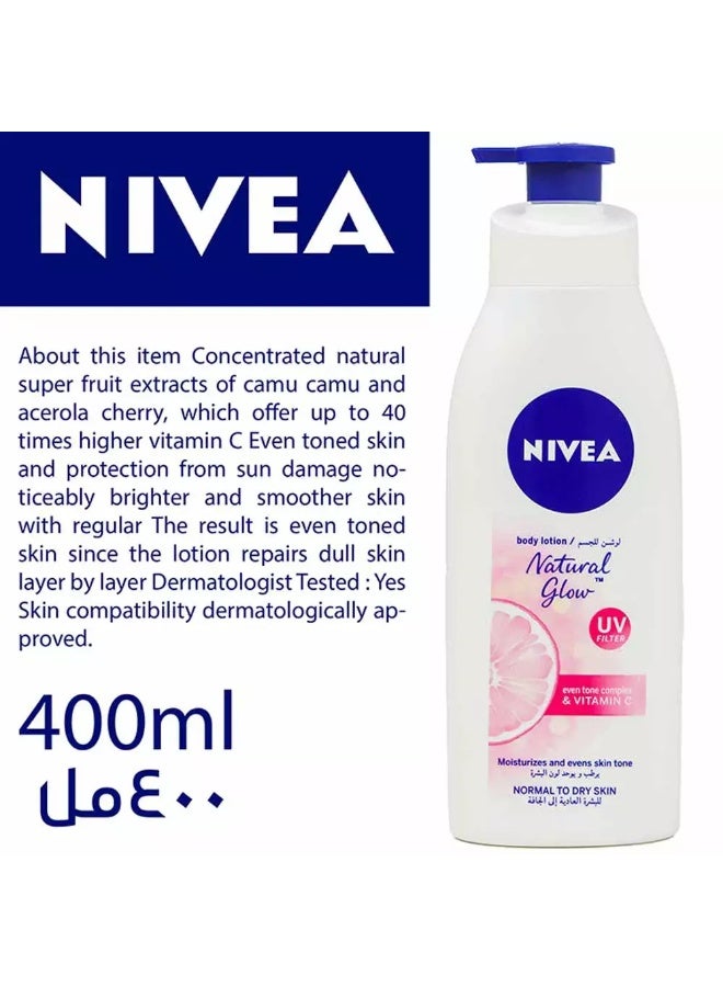 Nivea Natural Glow Body Lotion UV Filter 400ml - Image 2