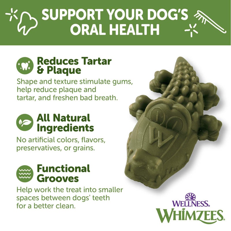 Whimzees Wellness Alligator Dog Dental Treats, Natural Chews, Medium Size, (12 Count) - Image 5