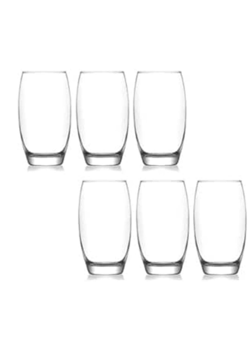 LAV Lav Large Juice and Water Cups-Empire-6 Cups- (510ml) -Clear-Turkey Made  - Image 1