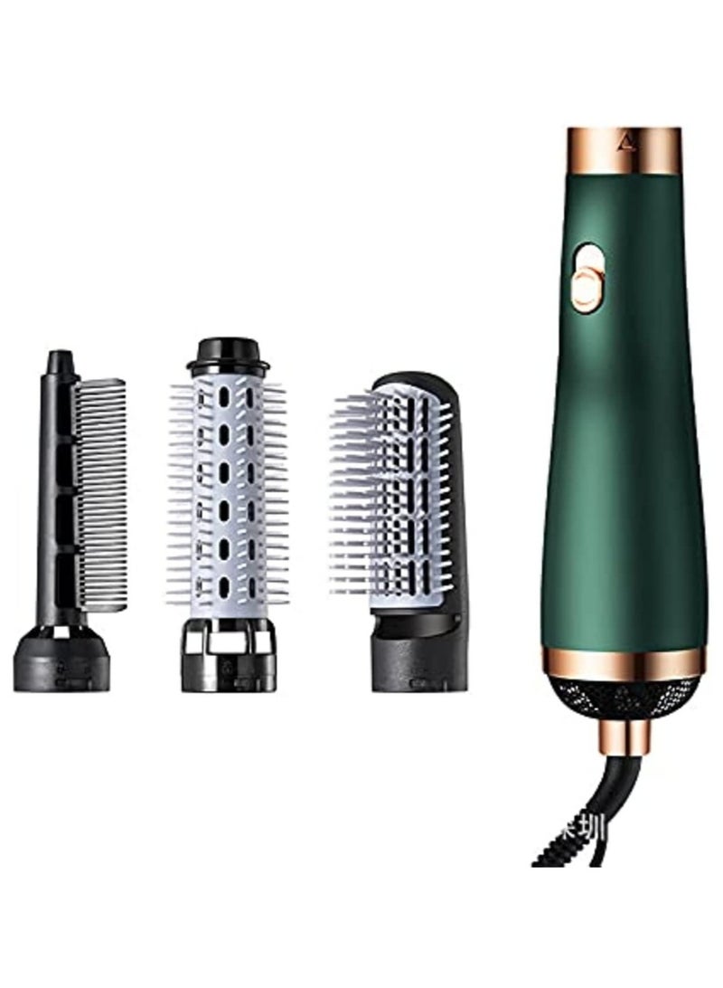 ELTRAZONE New Electric Hair Dryer Blow Dryer Comb Rotating Hot Air Brush 3 In 1 Hairdryer Hair Blower Brush Hair Curler Auto Curling Iron (Green) - Image 1