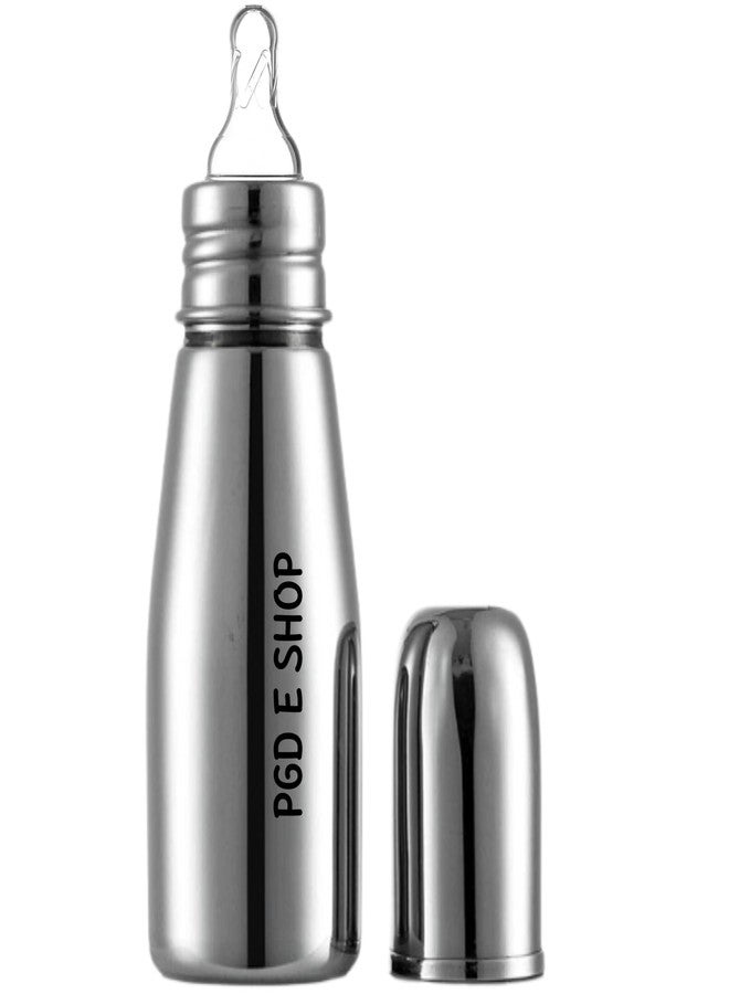 PGD Premium Stainless Steel Baby Feeding Bottle for Kids Milk/Water Feeding with Hook Handle Cleaning Brush (Slim 250ml with Hook Handle Brush) - Image 2