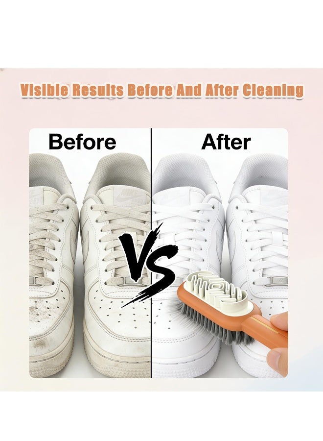 2‑in‑1 Long Handle Orange Shoe Brush 360° Cleaning Tool For Suede Nubuck - Image 5