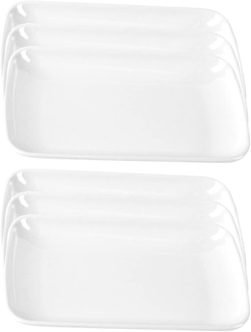 Hemoton 6 Pcs Melamine Dinner Plate Rectangular Breakfast Serving Plate Salad Dessert Plate Pastry Tray Sushi Dishes Appetizer Plates Fruit Plate for Home Restaurant Kitchen - Image 1