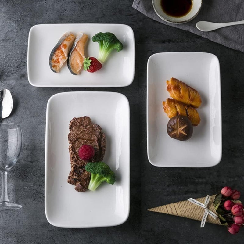 Hemoton 6 Pcs Melamine Dinner Plate Rectangular Breakfast Serving Plate Salad Dessert Plate Pastry Tray Sushi Dishes Appetizer Plates Fruit Plate for Home Restaurant Kitchen - Image 3