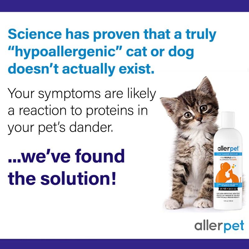 Allerpet مزيل شعر القطط Allerpet مع قفاز تطبيق مجاني - تقليل فعال لشعر القطط - حل مضاد للحساسية مصنوع في الولايات المتحدة - عبوتين (12 أونصة) - Image 2