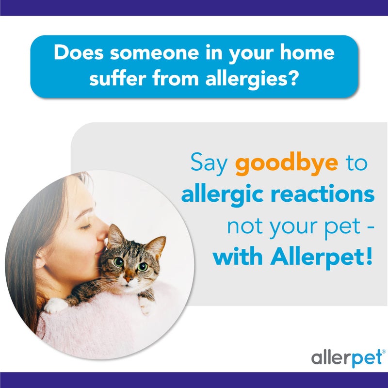 Allerpet مزيل شعر القطط Allerpet مع قفاز تطبيق مجاني - تقليل فعال لشعر القطط - حل مضاد للحساسية مصنوع في الولايات المتحدة - عبوتين (12 أونصة) - Image 4