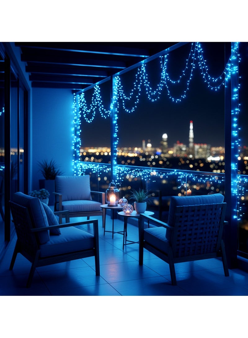 ZAYO LED String Lights Decorative Fairy Lights for Home Decoration, Festival Lighting, Indoor Outdoor LED String Lights, Ambient Decorative Lighting, Blue - 10 Meter - Image 3