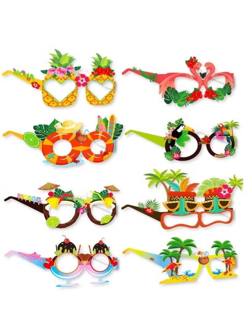 8Pcs Party Paper Glasses Hawaiian Party Kids Birthday Party Decoration Fancy Party Supplies - Image 1
