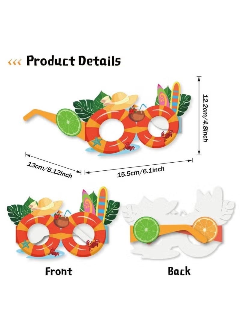 8Pcs Party Paper Glasses Hawaiian Party Kids Birthday Party Decoration Fancy Party Supplies - Image 4