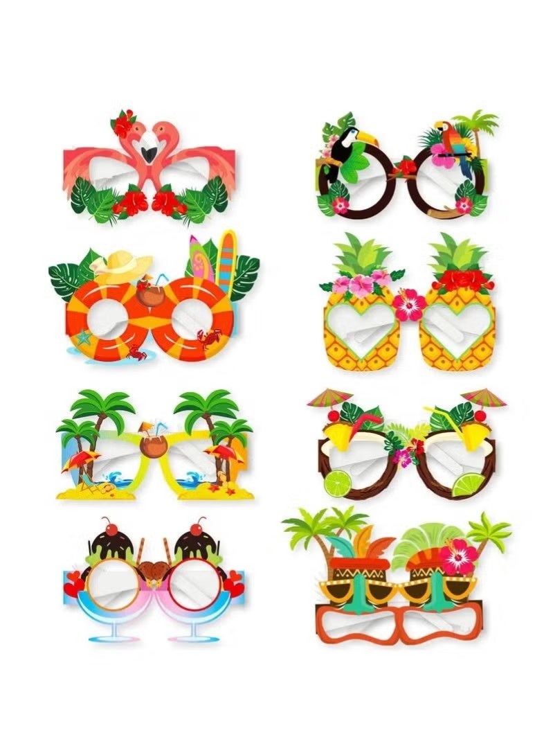 8Pcs Party Paper Glasses Hawaiian Party Kids Birthday Party Decoration Fancy Party Supplies - Image 3