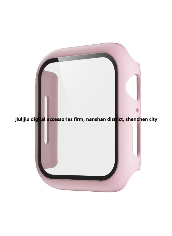Generic - Suitable For Apple Watch Case Iwatch5 Protective Case 6 5 4 3 2 1 Generation Film Case Integrated PC Anti-fall Case-Color:Pink-Exterior Dimension:38mm 1/2/3 Generations General - Image 1